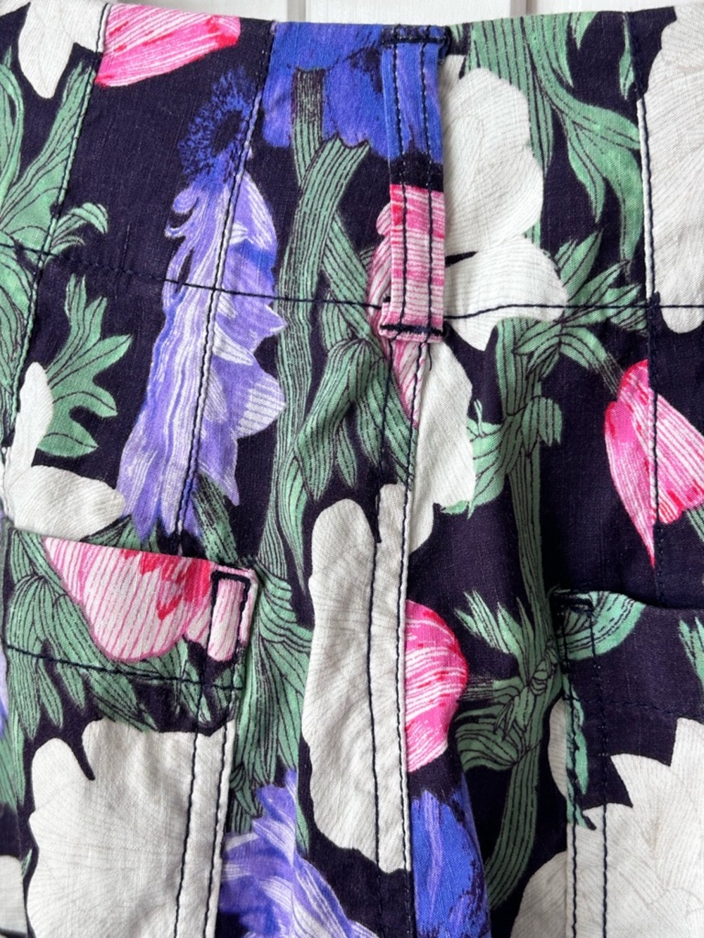Anthropologie Cecilia Pettersson pants Floral Wide-Leg Crop Pants - Black Multi - Picture 11 of 12